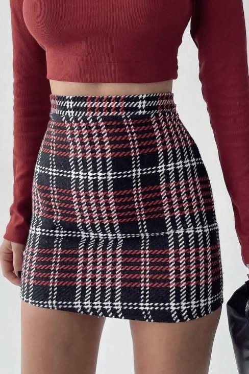 Checkered Mini Skirt -50% OFFERS 8