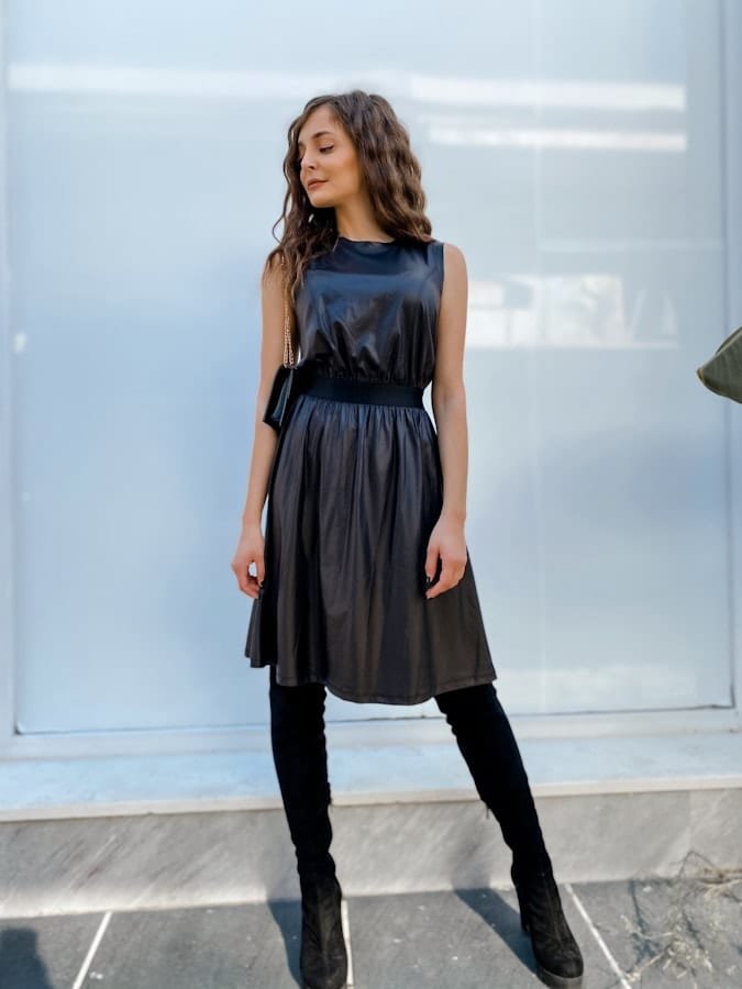Faux Leather Dress -50% OFFERS 8