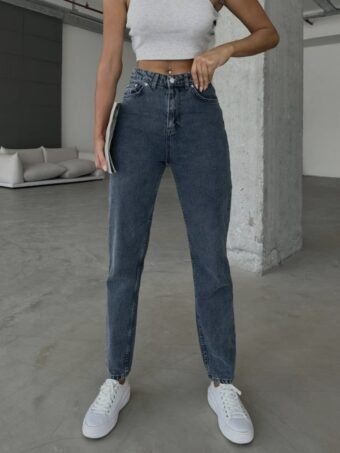 MOM FIT JEANS – ΓΚΡΙ Παντελόνια