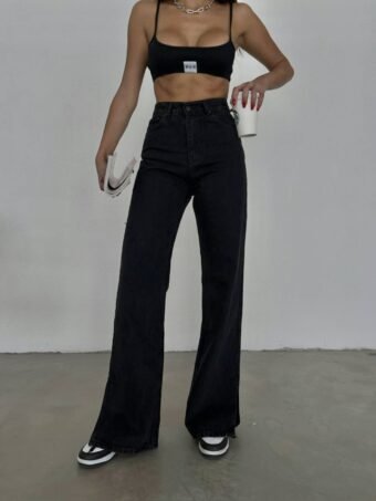 WIDE LEG JEANS – ΜΑΥΡΟ Παντελόνια