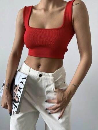 ΑΜΑΝΙΚΟ CROP TOP – ΚΟΚΚΙΝΟ Tops