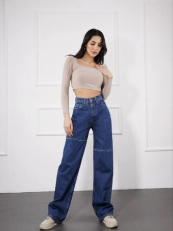 WIDE LEG JEANS – ΜΠΛΕ Παντελόνια