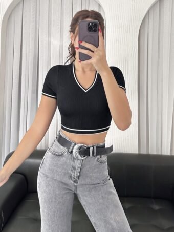 ΚΟΝΤΟΜΑΝΙΚΟ CROP ΤΟΠ – ΜΑΥΡΟ Tops 3